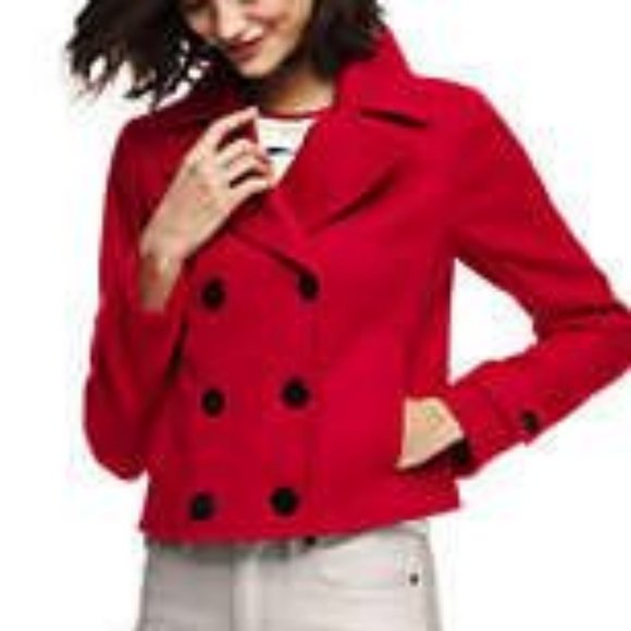 Lands End Cropped Red Jacket - Picture 2 of 8